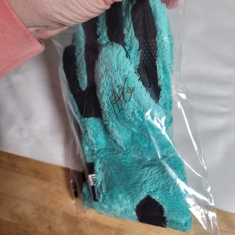 The North Face Gloves Girls Medium Teal‎ Fuzzy UR Powered Touchscreen Winter
